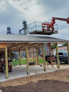 Railroad Park Shelter - Going Up!